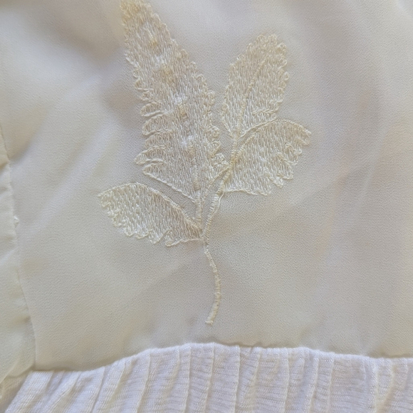 Free People Ivory Embroidered New World Kaftan Top Boho Flowy Festival Vibes S - Picture 11 of 14